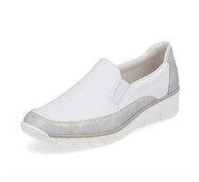 Rieker 53796-80 Space White And Silver Wedge Loafers