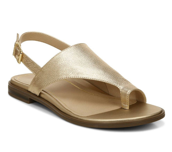 Vionic Ella Leather Gold Toe Loop Sandals
