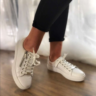Rieker L59L1-83 Manila White Leather Lace-up Trainers