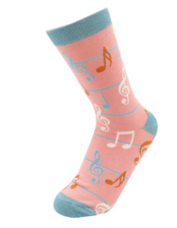 Miss Sparrow Bamboo Multicoloured Music Note Socks (2 Colours)