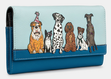 Yoshi Y1030 PRTDG 1 Party Dog Blue Leather Flap Over Purse