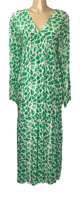 Jade Green Turtle Shell Print Maxi Dress