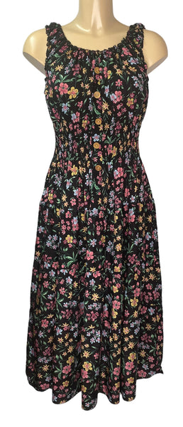 Sleeveless Flower Print Midi Dress (3 Colours)