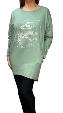 Darcy Cotton Square Design Tunic Top With Pockets (4 Colours)