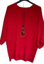 Plain Round Neck Pleated Top With Necklace (8 Colours)