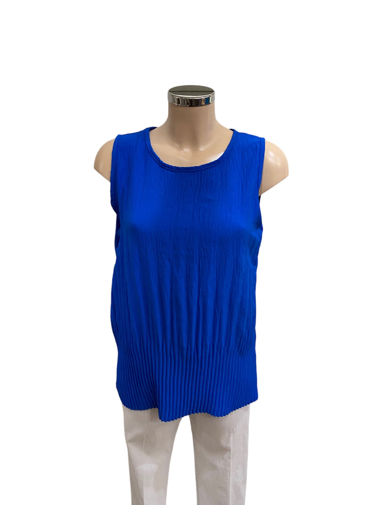 Plain Pleated Sleeveless Round neck Top (3 Colours) – Missy Online ...