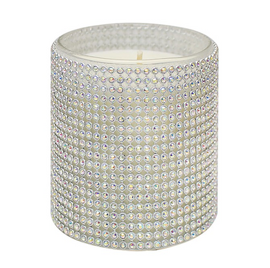 Silver Spiced Vanilla Scent Diamante Candle