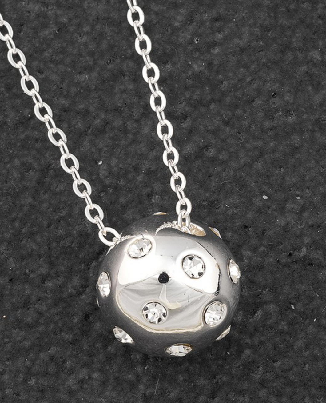 Bubbles Sparkle Ball Silver Plated Necklace