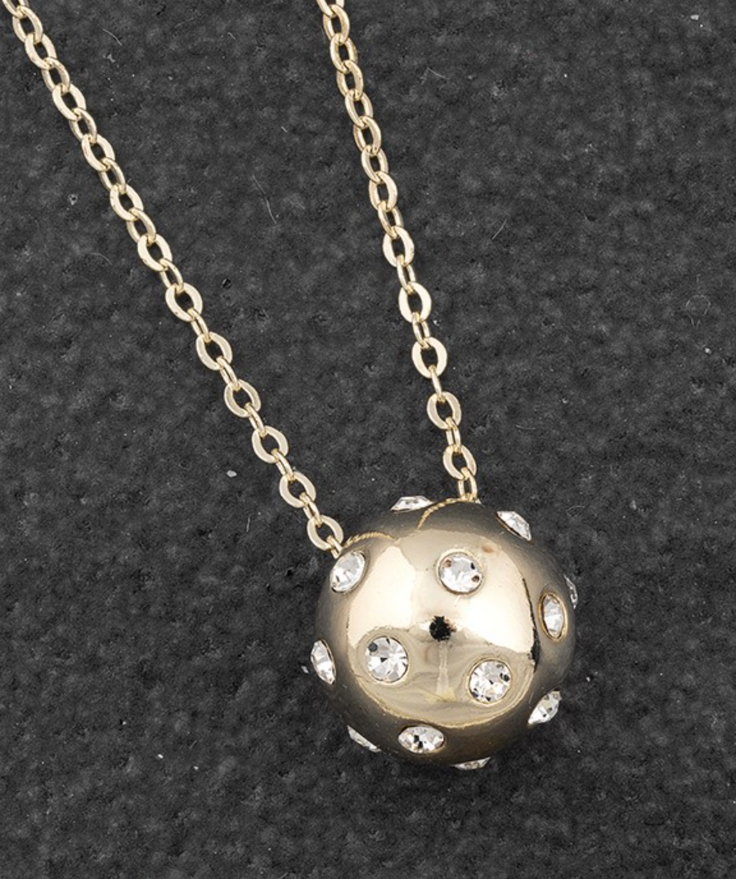 Bubbles Sparkle Ball Style Gold Plated Necklace