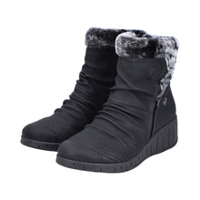 Rieker Y1361-00 Black Wedge Fur Tex Ankle Boots