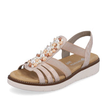 Remonte D2047-31 Nanao Rose Gold Pearl Effect Low Wedge Sandals