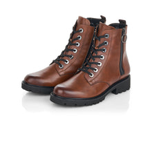 Remonte D8671-22 Cristallion Chestnut Brown Leather Lace-Up Ankle Boots