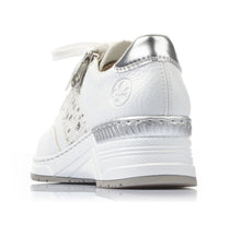 Rieker N4322-80 Kaukasus white And Silver wedge Trainer