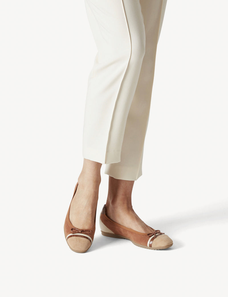 Tamaris 22105-28 Cognac Comb Low Wedge Ballerinas – Missy