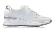 Rieker N4322-80 Kaukasus white And Silver wedge Trainer
