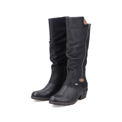 Rieker 93655-00 Black Tex Long Boots