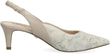Caprice 29600-28 Cream Snake Low Heeled Court Shoes