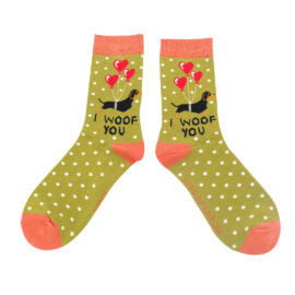 Miss Sparrow Bamboo I Woof You Socks (3 Colours)